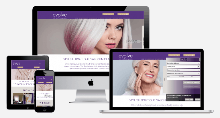 image of evolve hair and beauty website