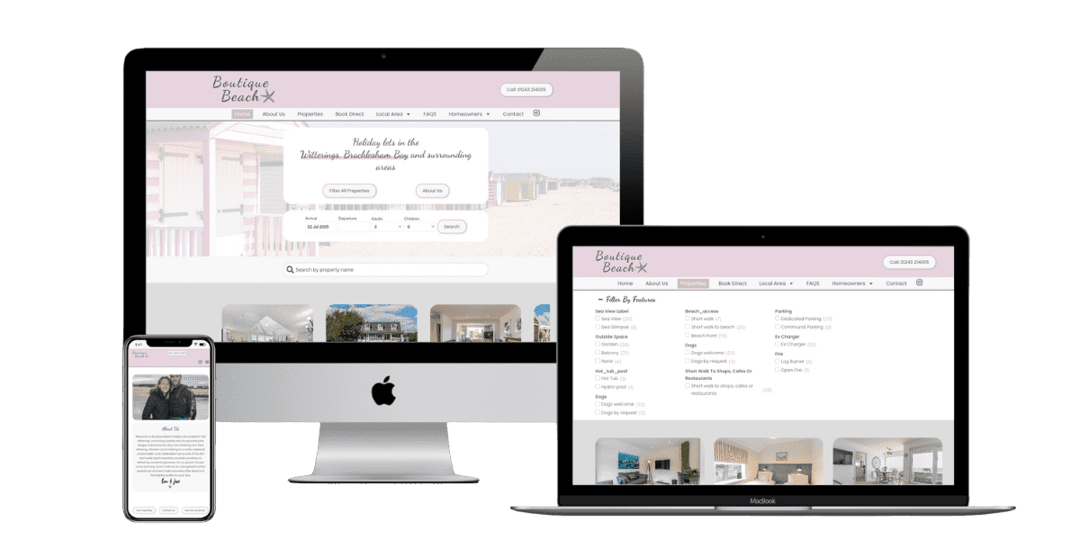 Boutique Beach Holiday Lets Website